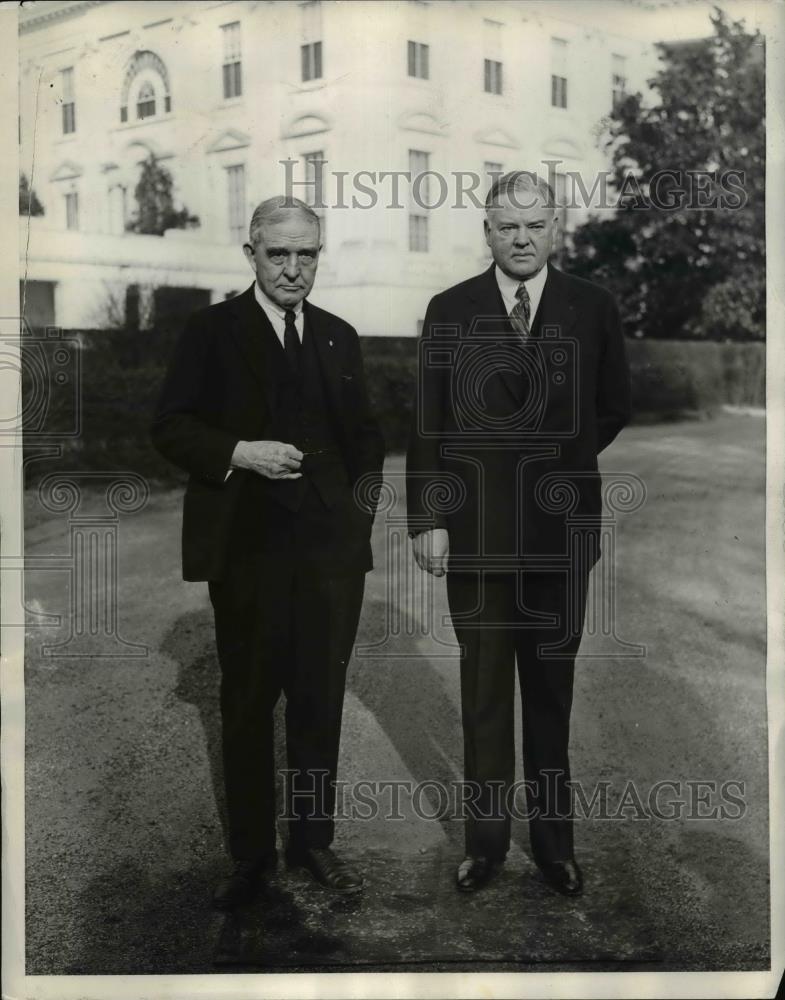 1931 Press Photo President Herbert Hoover &amp; Judge John Barton Payne of Red Cross - Historic Images