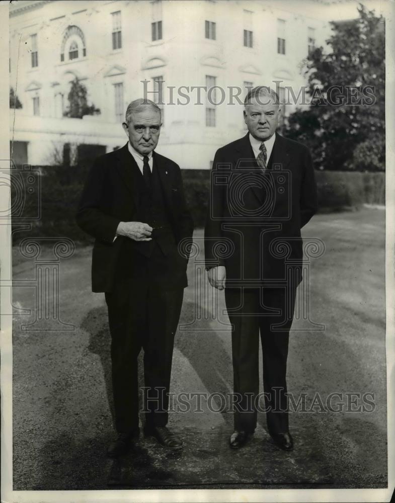 1931 Press Photo President Herbert Hoover & Judge John Barton Payne of Red Cross - Historic Images