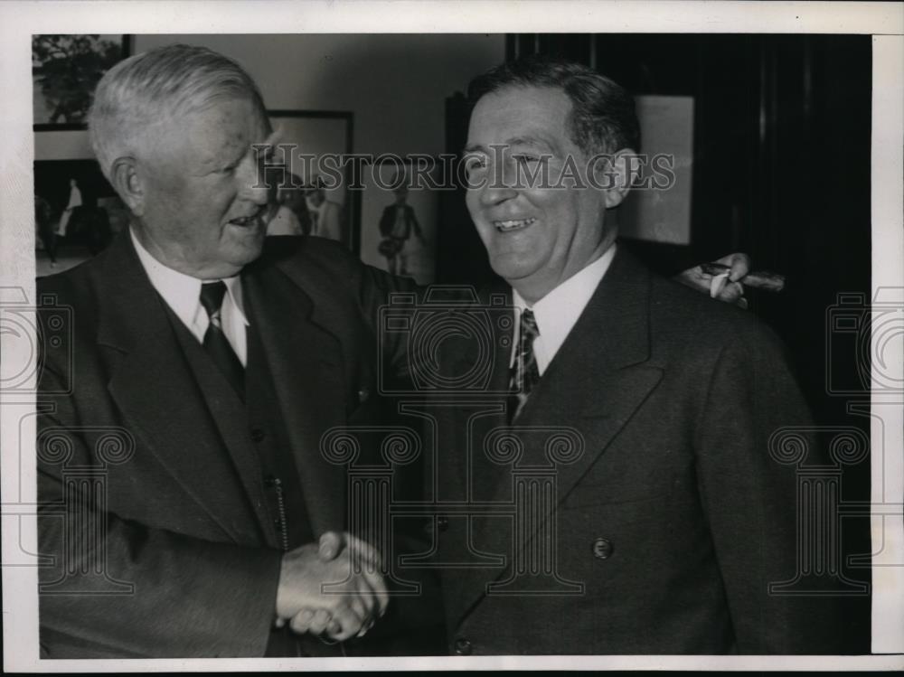 1938 Press Photo Washington Dc Vice President John N Garner and Sheridan Downey - Historic Images