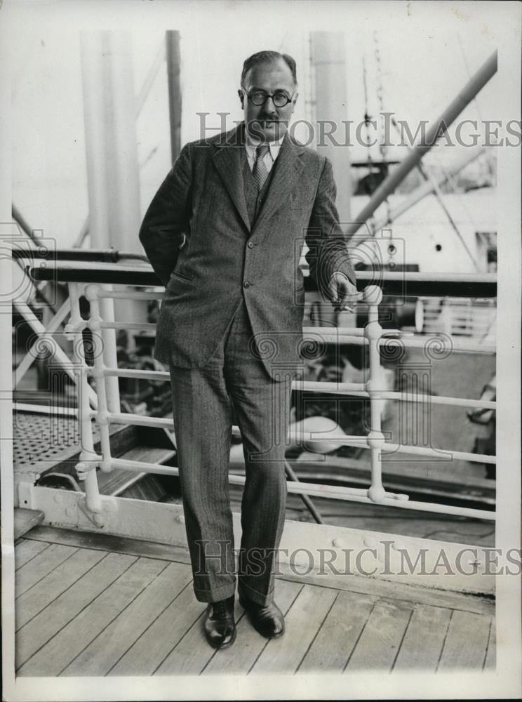 1933 Press Photo Louis De Sartiges, American Minister to Chile - Historic Images
