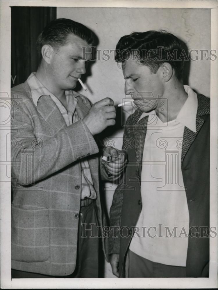 1936 Press Photo Los Angeles Floyd Pool and Walter Nicholson in court. - Historic Images