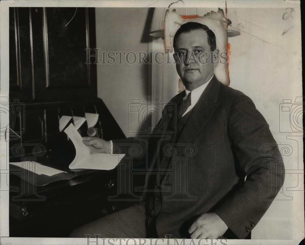 1932 Press Photo Everett Sanders, Presidential Secretary of Pres.Coolidge - Historic Images