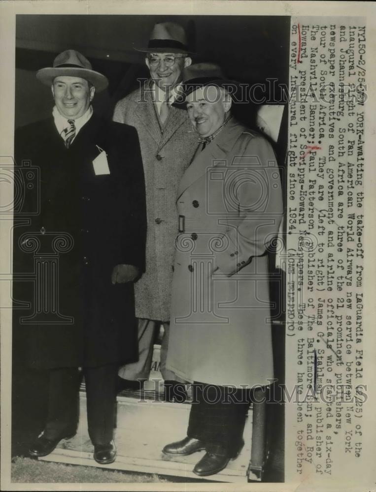 1948 Press Photo News publishers James Stahlman,Paul Patterson &amp; Roy Howard - Historic Images