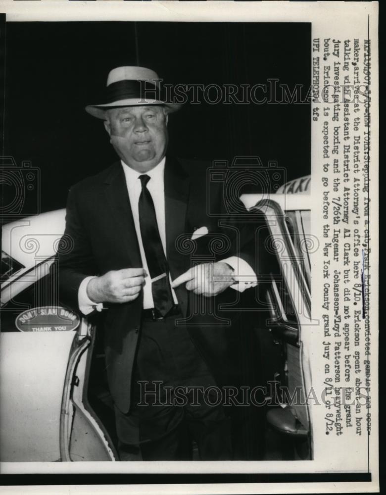 1959 Press Photo NY, Frank Erickson kingpin bookmaker charges pleaded guilty - Historic Images