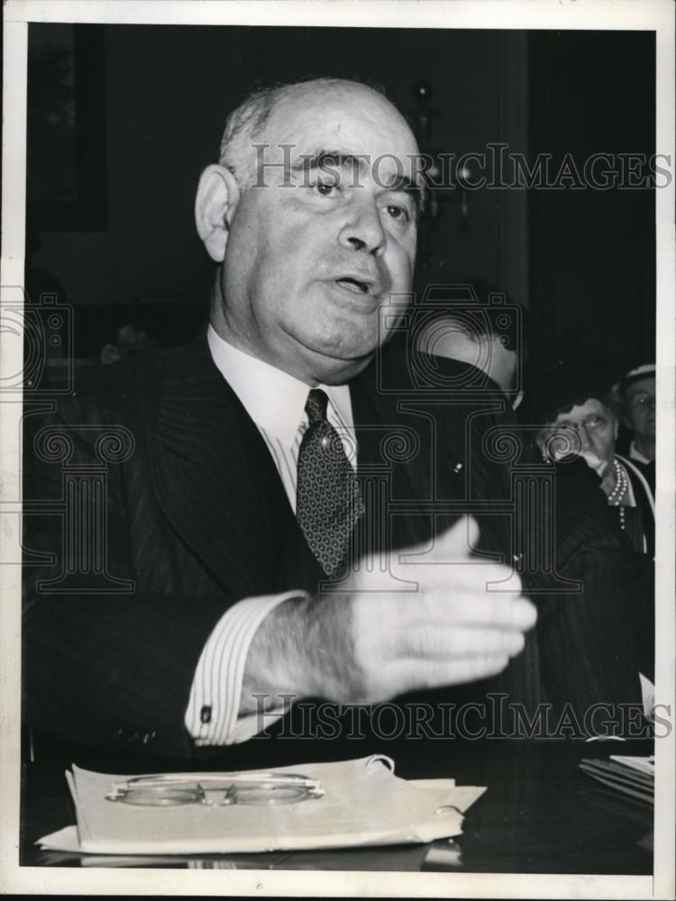 1944 Press Photo NY Governor Herbert Lehman at House Committee hearing in DC - Historic Images