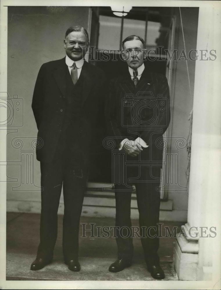 1929 Press Photo President Herbert Hoover &amp; Former VP Dawes - Historic Images