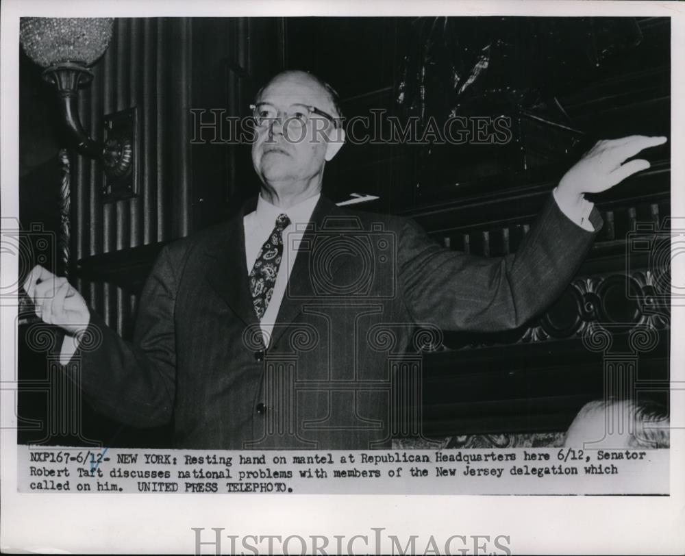 1952 Press Photo Taft Discuss National Problems With New Jersey Delegation - Historic Images