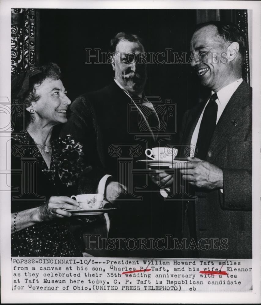 1952 Press Photo President William H Taft, wife Eleanor & son Charles Taft - Historic Images