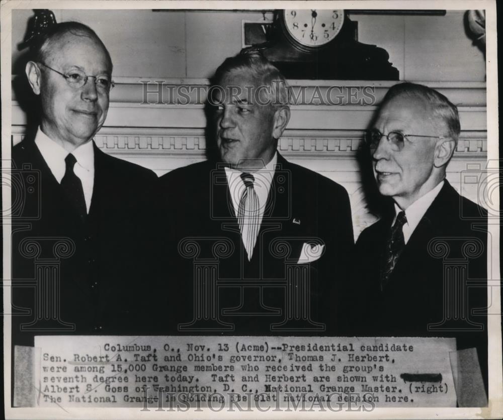 1947 Press Photo Taft Receives The Peoples Seventh Degree - Historic Images