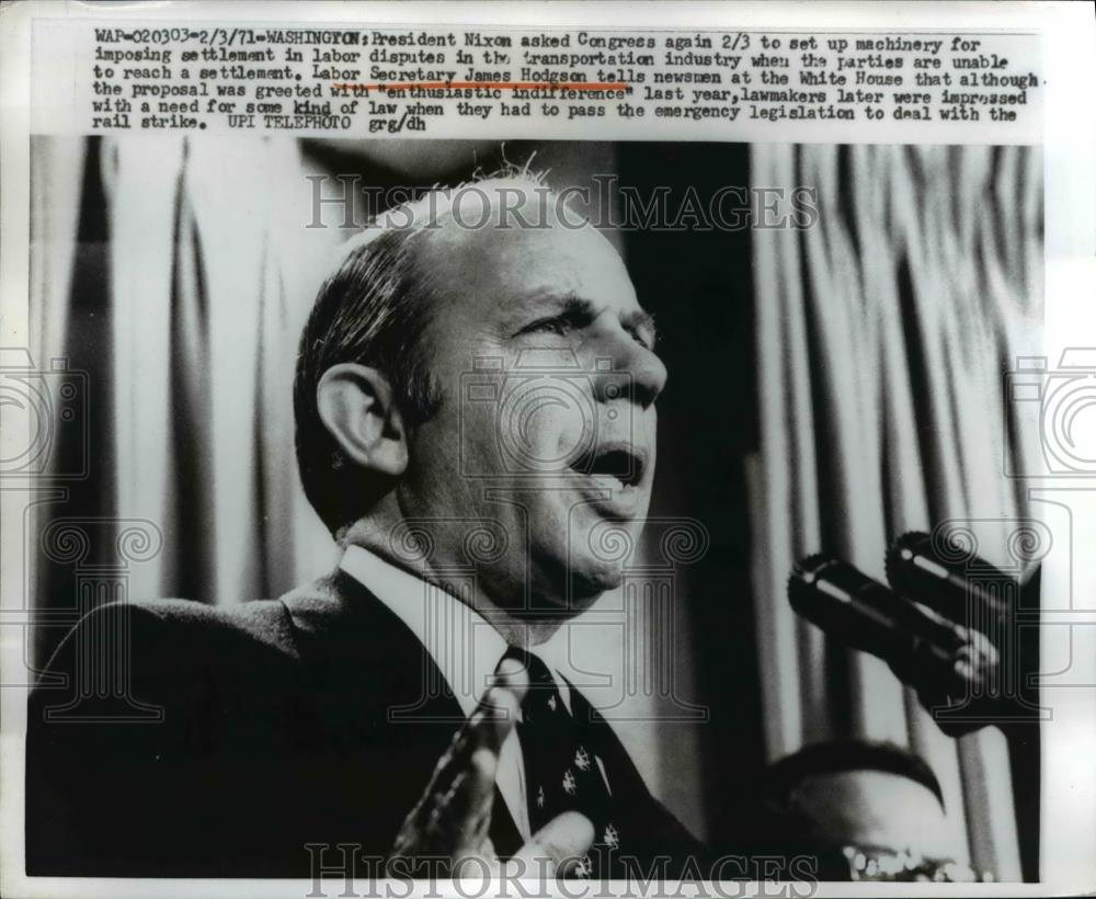 1971 Press Photo Washington DC, Nixon Asked Congress About Labor Disputes. - Historic Images