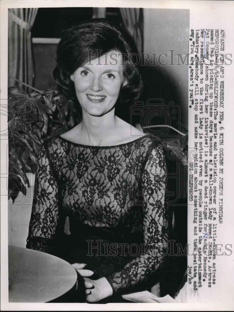 1963 Press Photo Actress Pat Conway look alike for Jackie Kennedy - Historic Images