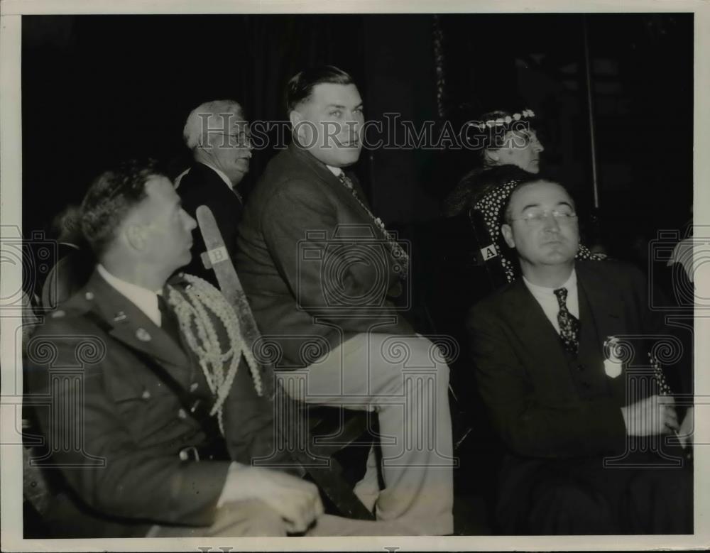 1936 Press Photo Maj. William S.Border,Gov.Harols G. Hoffman and Vincent Donegan - Historic Images