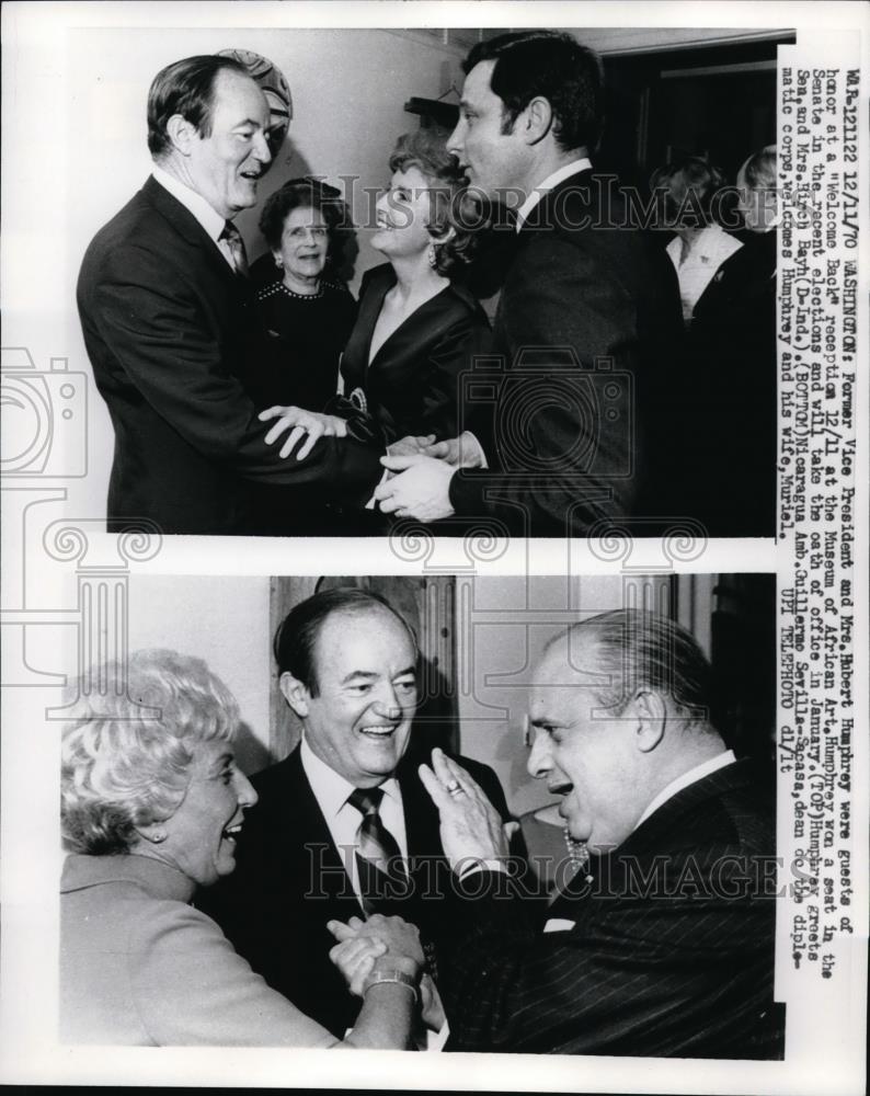 1970 Press Photo Mr. And Mrs. Hubert Humphrey At The Museum Of African Art - Historic Images