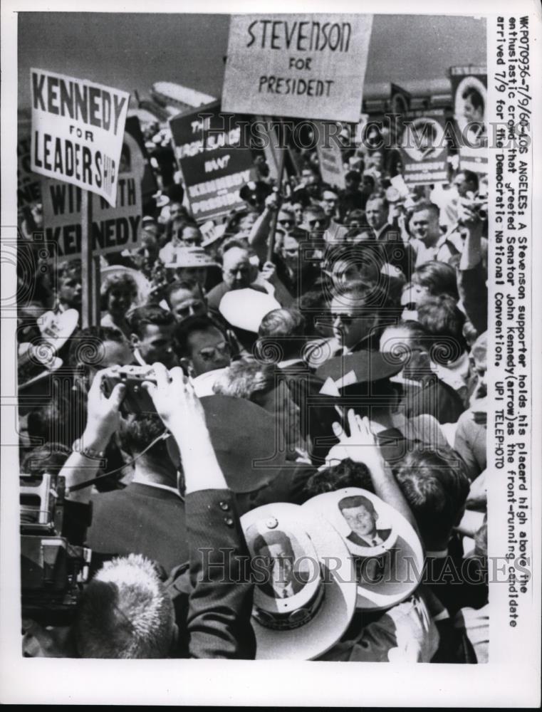 1960 Press Photo Senator John Kennedy Democratic natl Convention Los Angeles - Historic Images