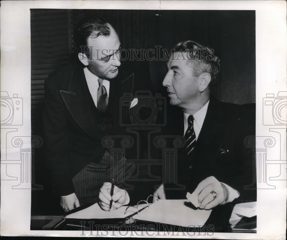 1947 Press Photo Attorney General Tom Clark Asst John F Sonnett Washington DC - Historic Images