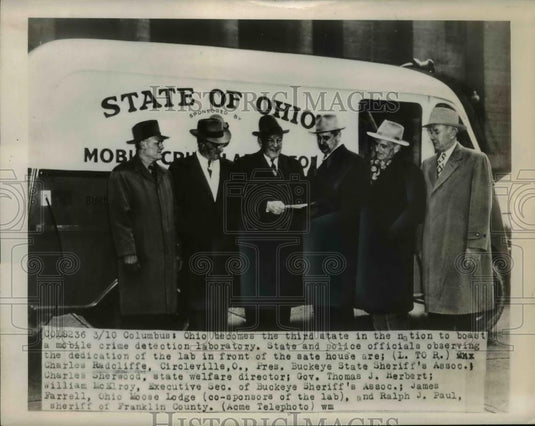 1948 Press Photo Charles Radclife, Gov. Thomas J. Hertbert, James Farrell, Ralph - Historic Images