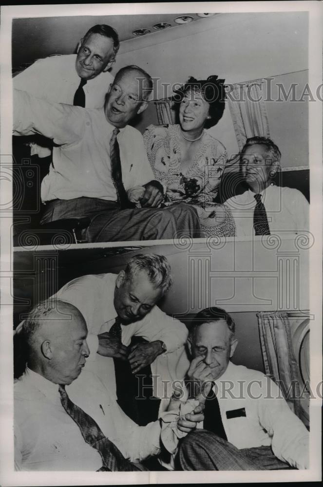 1952 Press Photo Dwight Eisenhower With Some Members Of His Staff - Historic Images