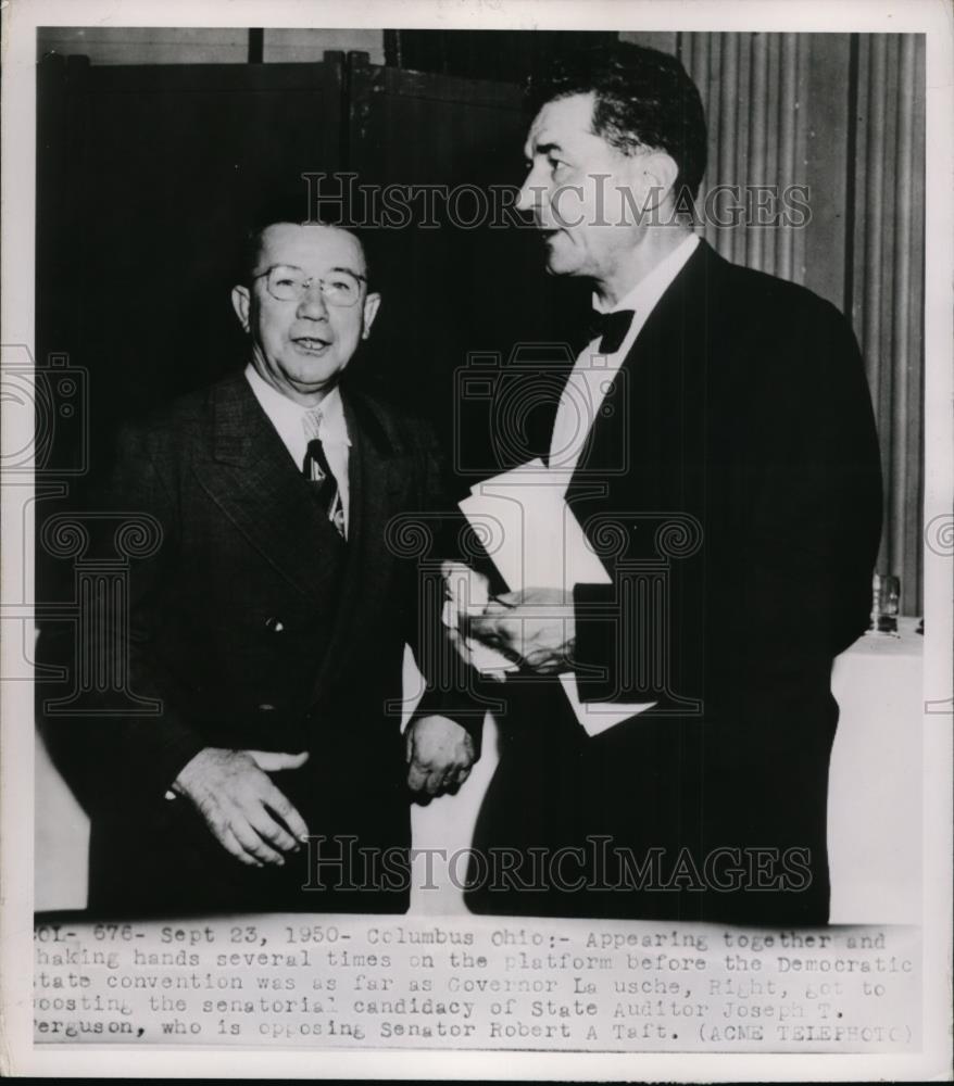 1950 Press Photo Governor Lausche and Joseph Ferguson at State Convention. - Historic Images