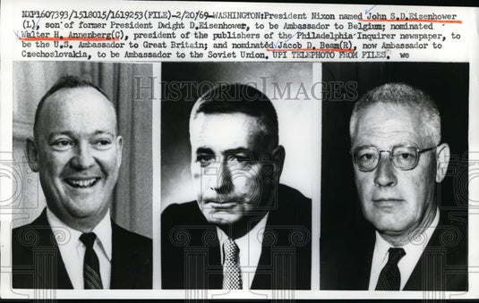 1969 Press Photo John S.D. Eisenhower To Be Ambassador To Belgium - Historic Images