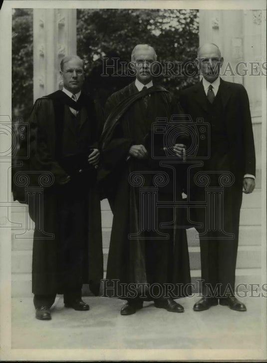 1930 Press Photo Dean Robert Wicks, Pres John Hibben, Simon Rothschild - Historic Images