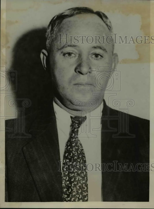 1933 Press Photo Jailer Earl L Herren of Oklahoma City Okla Jail - Historic Images