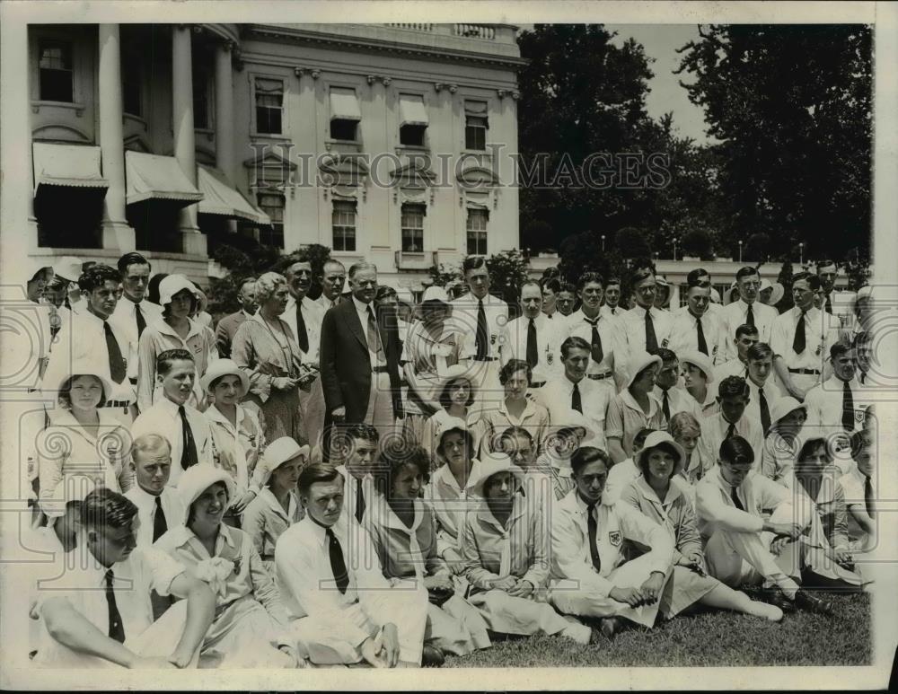 1931 Press Photo President Herbert Hoover 4H Club Reunion Neca Jones White House - Historic Images