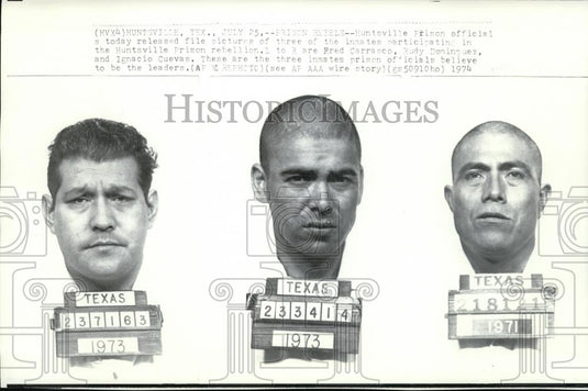 1974 Wire Photo The Huntsville Prison inmates who participates the rebellion - Historic Images