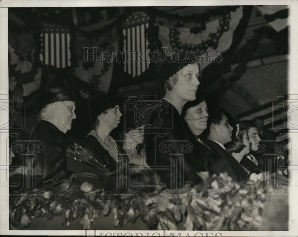 1933 Press Photo Mrs Franklin D Roosevelt at Inauguration of NY Governor - Historic Images