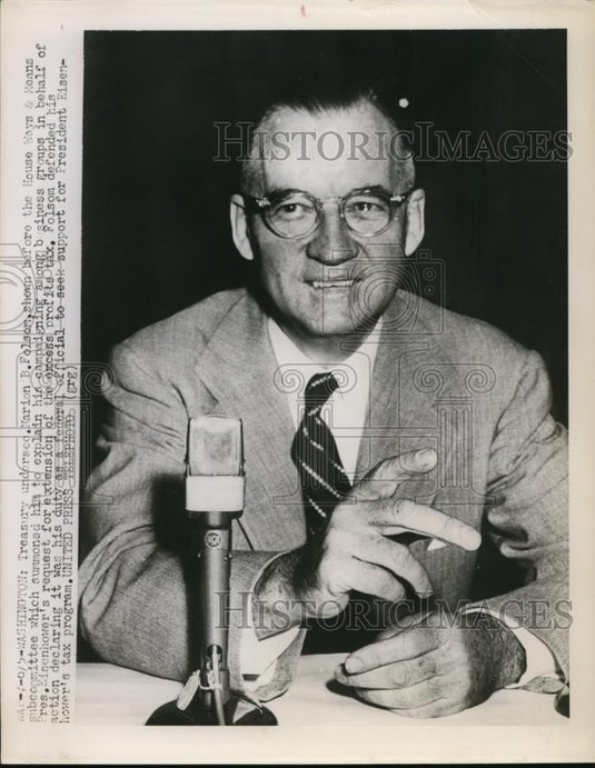 1963 Press Photo Treasury undersecretary Marion B Folsom at House Way & Means - Historic Images
