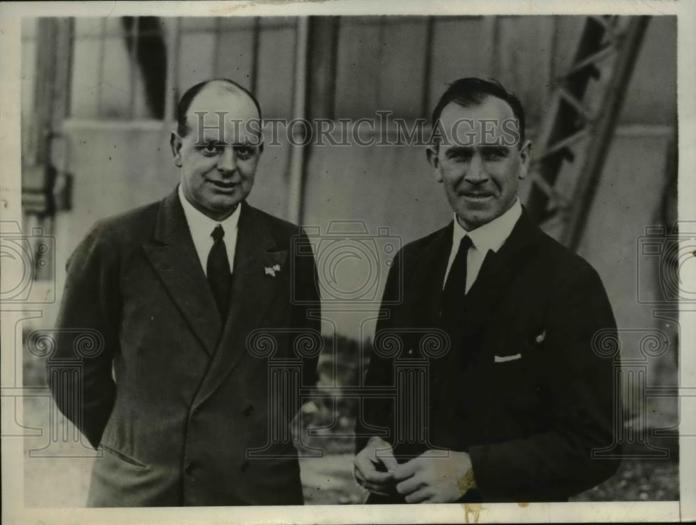 1930 Press Photo Major GH Scott and EL Johnson who died in a blimp explosion - Historic Images