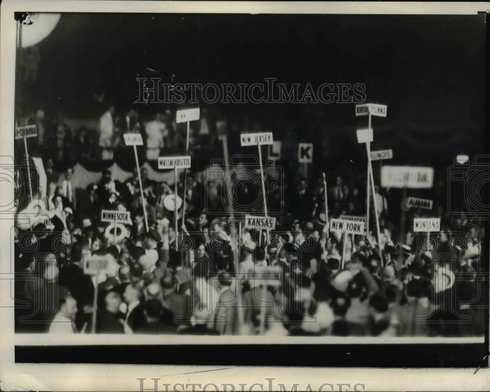 1932 Press Photo Democratic National Convention Chicago Stadium, Illinois Sen. - Historic Images