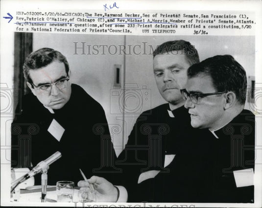 1968 Press Photo Rev.Raymond Decker,Rev.Patrick O'Malley & Rev.Michael A.Morris. - Historic Images
