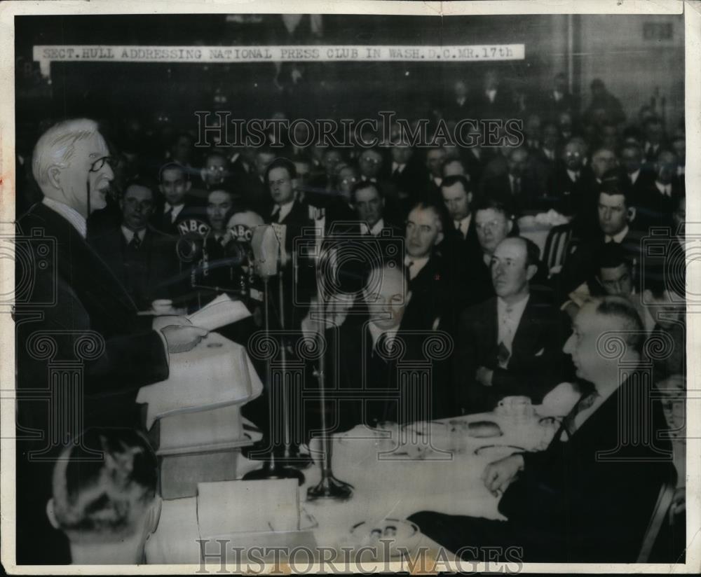 1938 Press Photo Secretary of State Consell Hull in Washington D.C. Foreign - Historic Images