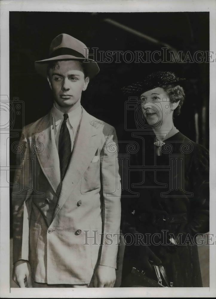 1937 Press Photo Mrs Theodore Roosevelt Wife of Former Governor &amp; Quentin, Son - Historic Images