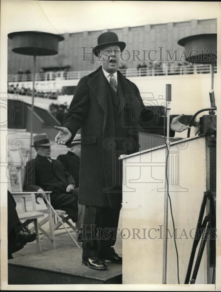 1933 Press Photo Former NY Governor Alfred Smith at World's Fair in Chicago - Historic Images