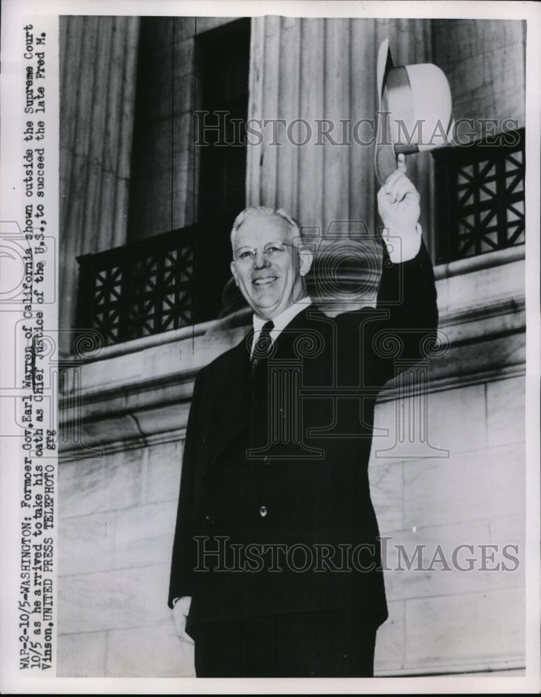 1953 Press Photo Supreme Court Justice Earl Warren - Historic Images