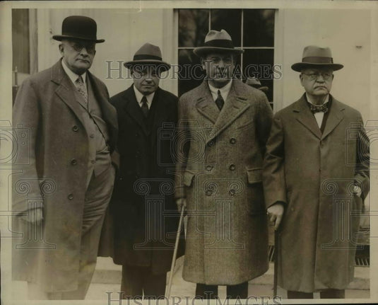 1936 Press Photo Sen Walter Edge and friends pictured after calling on President - Historic Images
