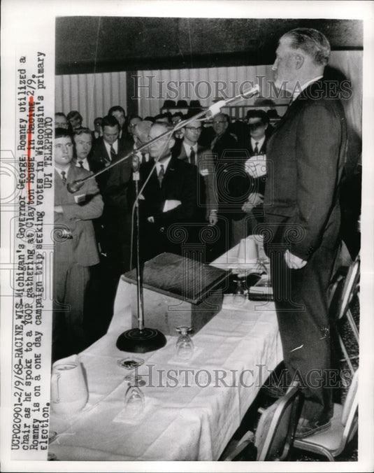 1968 Press Photo Racine Wisc Michigan's Gov George Romney at GOP gathering - Historic Images