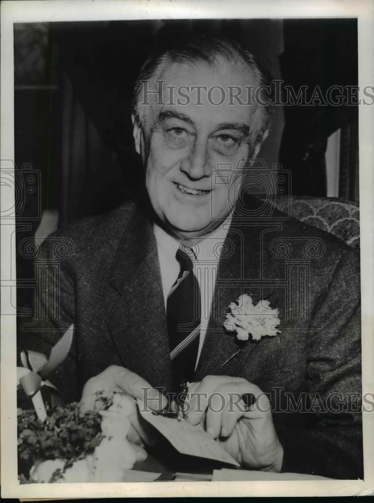 1944 Press Photo Washington: President Roosevelt on St Patricks Day - Historic Images