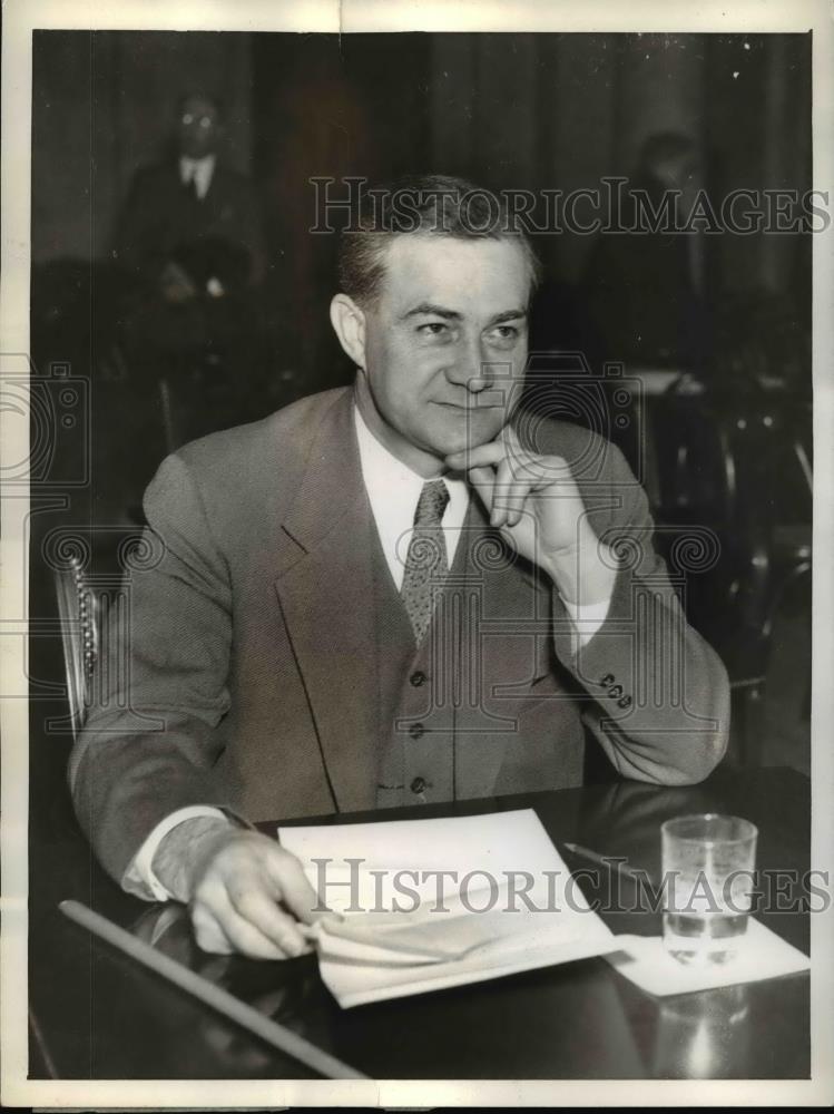 1937 Press Photo Justin Miller appears before Senate Judiciary Committee - Historic Images