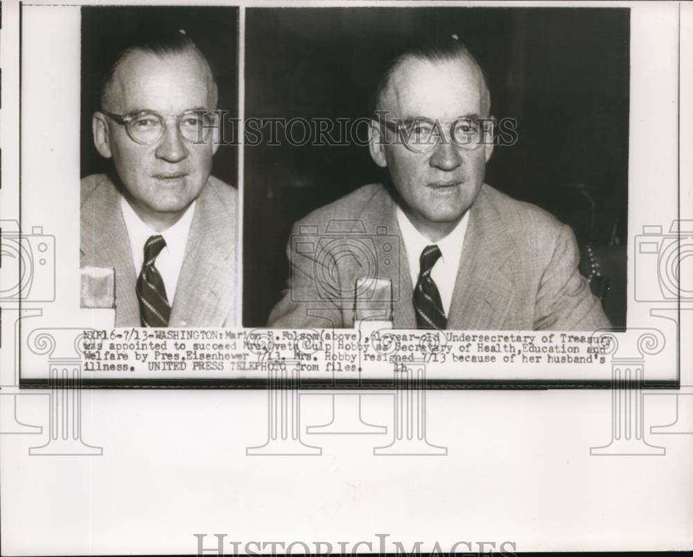 1955 Press Photo Marlon Folsom Appointed By Pres. Eisenhower - Historic Images