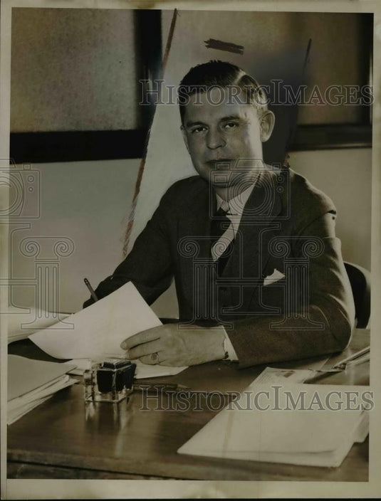 1936 Press Photo J Kenneth Bradley Head of Young Republicans Organization - Historic Images