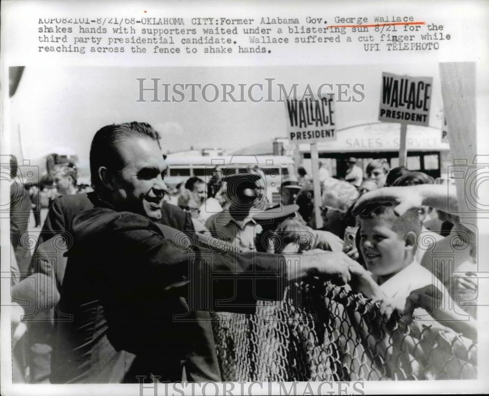 1968 Press Photo Oklahoma City George Wallace Presidential candidate - Historic Images