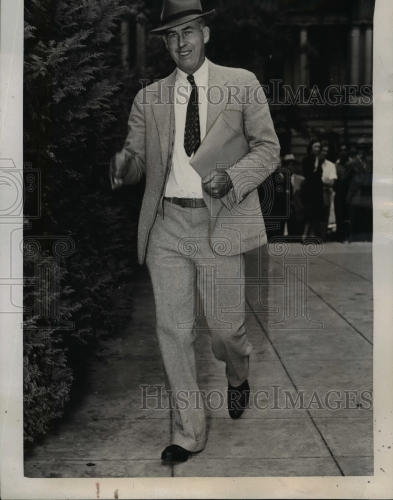 1938 Press Photo Secretary of Agriculture Henry A Wallace Arriving at White Hous - Historic Images