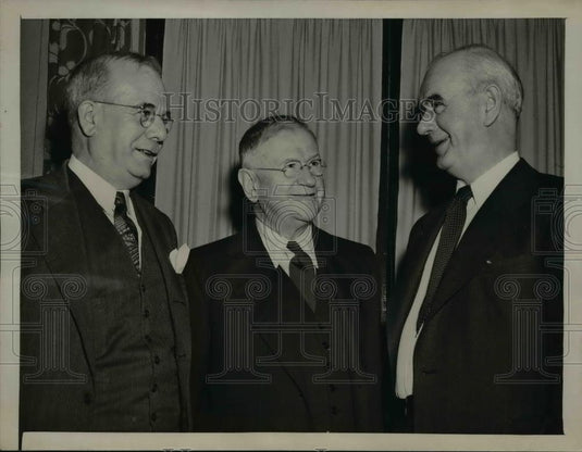 1946 Press Photo Jack Kroll Director CIO PAC with Philip Murray and Harold Ickes - Historic Images