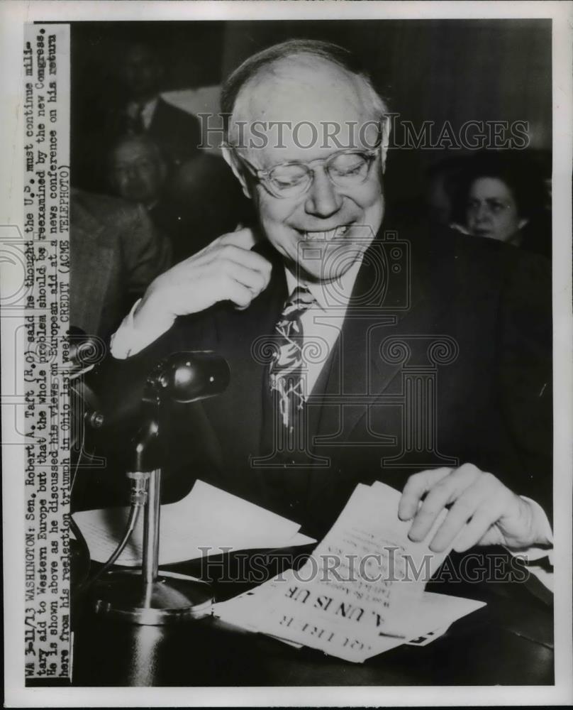 1950 Press Photo Sen. Robert A. Taft Washington - Historic Images