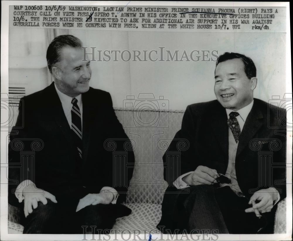 1969 Press Photo Washington DC Laotian Prime Minister Prince Souvanna Phouma - Historic Images