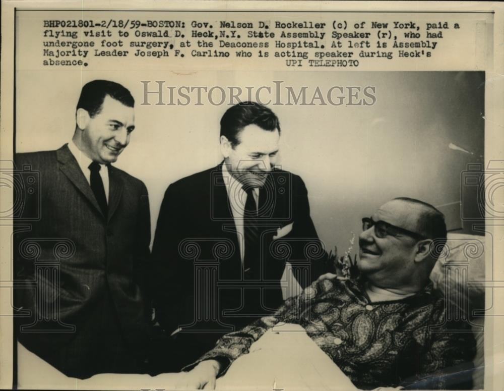 1959 Press Photo Gov. Nelson Rockefeller of N.Y. visit OswaldD. Heck - nee82879 - Historic Images