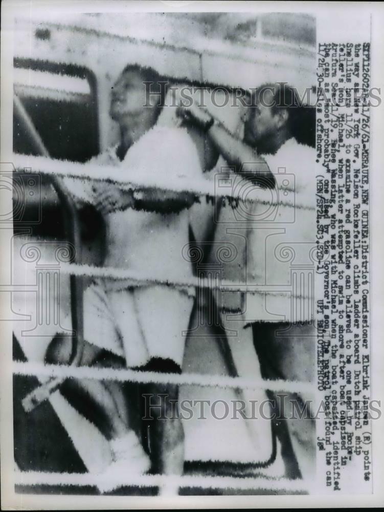 1961 Press Photo Merauke New Guinea Elbrink Janown &amp; NY Gov Nelson Rockefeller - Historic Images