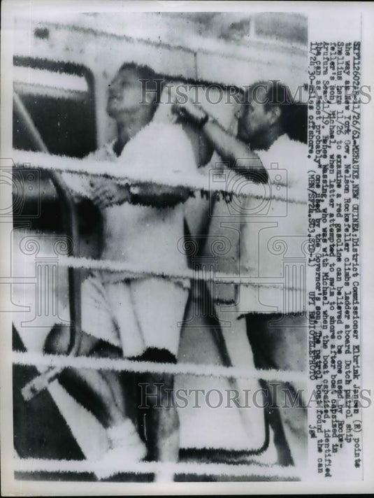 1961 Press Photo Merauke New Guinea Elbrink Janown & NY Gov Nelson Rockefeller - Historic Images